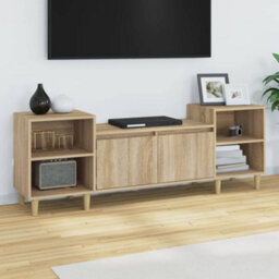 Berkfield Sturdy Tv Cabinet Sonoma Oak 160X35X55 Cm Engineered Wood - thumbnail 2
