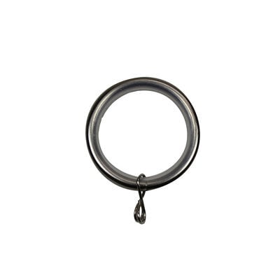 GoodHome Athens Nickel Effect Grey Curtain Ring (Dia)28mm, Pack Of 10 Compatibility- 25/28mm Curtain Pole - image 1