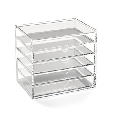 Clear Acrylic 5 Drawer Chest With Flip-Up Lid - image 1
