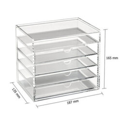 Clear Acrylic 5 Drawer Chest With Flip-Up Lid - thumbnail 2