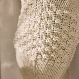 Dibor White Sparkle Chunky Knit Pom Pom Xmas Gift Decoration Christmas Stocking For Kids - thumbnail 3