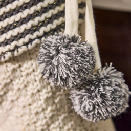 Dibor White Sparkle Chunky Knit Pom Pom Xmas Gift Decoration Christmas Stocking For Kids - thumbnail 4