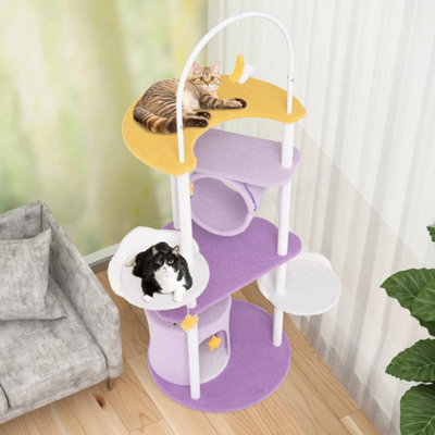 Cat Activity Center Play House Large Cat Tower W/tunnel & Hanging Toys - image 1