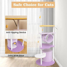 Cat Activity Center Play House Large Cat Tower W/tunnel & Hanging Toys - thumbnail 5