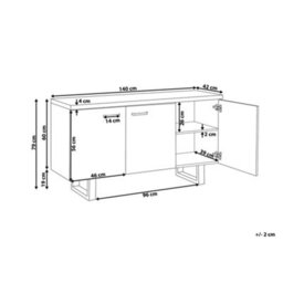 Beliani Industrial Cabinet Timber Dark Brown - thumbnail 3
