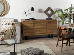 Beliani Industrial Cabinet Timber Dark Brown - thumbnail 2