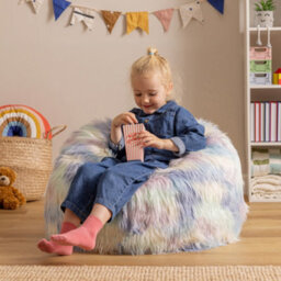 icon Kids Classic Faux Fur Bean Bag Chair Unicorn Bean Bags For Children - thumbnail 2