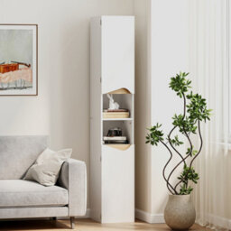 Homcom Slim Bathroom Storage Cabinet, Tall Bathroom Cabinet With 2 Doors - thumbnail 8