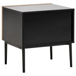 Beliani Bedside Table Blythe Natural Ash Wood Black - thumbnail 7