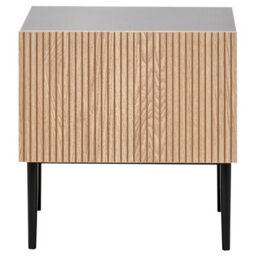 Beliani Bedside Table Blythe Natural Ash Wood Black - thumbnail 6