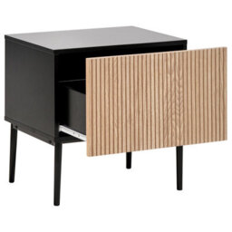 Beliani Bedside Table Blythe Natural Ash Wood Black - thumbnail 5