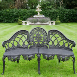Oakleystone Northern Antique  Aluminium Bench With Black Finish Garden Bench 130 Cm - thumbnail 1