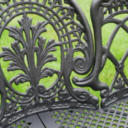 Oakleystone Northern Antique  Aluminium Bench With Black Finish Garden Bench 130 Cm - thumbnail 5