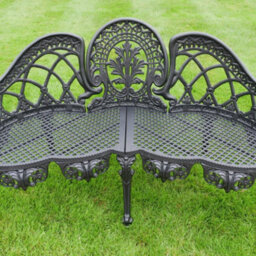 Oakleystone Northern Antique  Aluminium Bench With Black Finish Garden Bench 130 Cm - thumbnail 6