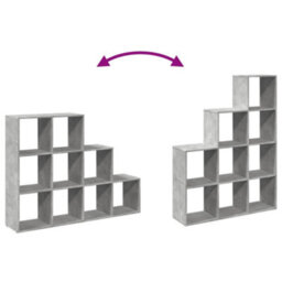 Berkfield Durable Room Divider Bookcase 3-Tier Concrete Grey 137.5X29X103.5 Cm Engineered Wood - thumbnail 8