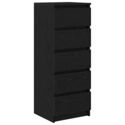 Vidaxl Sideboard With Drawers Black Oak 37.5X35X99 Cm Engineered Wood - thumbnail 2