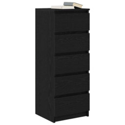 Vidaxl Sideboard With Drawers Black Oak 37.5X35X99 Cm Engineered Wood - thumbnail 4