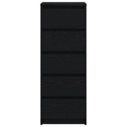 Vidaxl Sideboard With Drawers Black Oak 37.5X35X99 Cm Engineered Wood - thumbnail 6