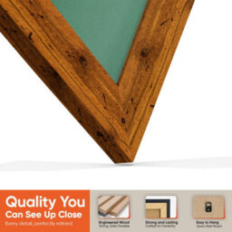 "30X17"" Rustic Oak Modern Vinyl Record Frame With Emerald Mount For 12 Inch Lp Album Cover & Disc - Ak Frames" - thumbnail 3
