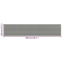 Berkfield Balcony Screen Hdpe 120X600 Cm Anthracite And White - thumbnail 5