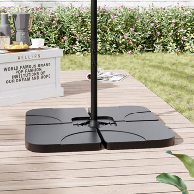 Breeins Black Square Water And Sand Filled Plastic Garden Parasol Base Cantilever Base Patio Outdoor Banana Overhang Parasol Base - image 1