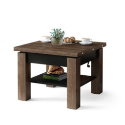 Heze Furniture Clara 2 In 1 Extending Coffee / Dining Table 75-150Cm - Brown Oak / Black - thumbnail 6