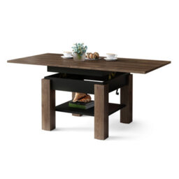 Heze Furniture Clara 2 In 1 Extending Coffee / Dining Table 75-150Cm - Brown Oak / Black - thumbnail 9