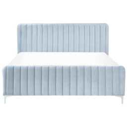 Beliani Bed Velvet Lunan 160 X 200 Cm (Eu King Size) Light Blue - thumbnail 5