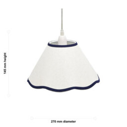 First Choice Lighting Libby - Natural Linen With Navy Blue Trim 27Cm Pendant Or Lamp Shade - thumbnail 4