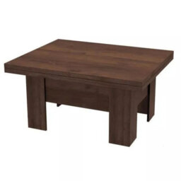 Modern Coffee Table Eryk Extendable 100 To 200 Cm Abs Veneer Warmia Walnut - thumbnail 2