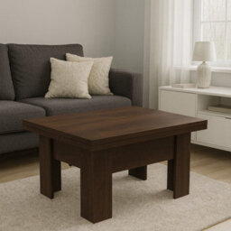 Modern Coffee Table Eryk Extendable 100 To 200 Cm Abs Veneer Warmia Walnut - thumbnail 1