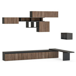 Decorotika Burgos Moduler Modern Tv Unit Wall Mount Customizable Layout Black Alina - thumbnail 4