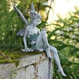 Sitting Fairy Statue Resin Figurine Sculpture Ornament For Home Garden Decor - thumbnail 5