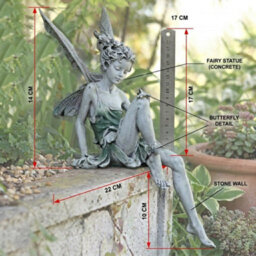 Sitting Fairy Statue Resin Figurine Sculpture Ornament For Home Garden Decor - thumbnail 2