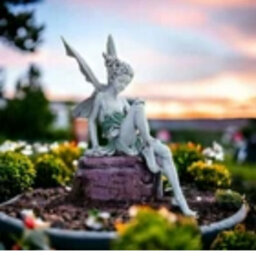 Sitting Fairy Statue Resin Figurine Sculpture Ornament For Home Garden Decor - thumbnail 3