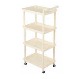 Living And Home Cream-Colored Four-Tier Multi-Functional Plastic Storage Shelf For Home Use, 57Cm (W) X 35.5Cm (D) X 109Cm (H) - thumbnail 4