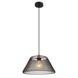 Luminosa Lighting Luminosa Baku Wire Frame Pendant Ceiling Light Matt Black 1X E27 - thumbnail 1