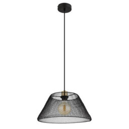 Luminosa Lighting Luminosa Baku Wire Frame Pendant Ceiling Light Matt Black 1X E27 - thumbnail 2