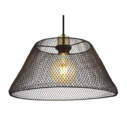 Luminosa Lighting Luminosa Baku Wire Frame Pendant Ceiling Light Matt Black 1X E27 - thumbnail 3