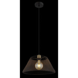 Luminosa Lighting Luminosa Baku Wire Frame Pendant Ceiling Light Matt Black 1X E27 - thumbnail 4