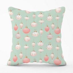 Warren Reed Designer Christmas Decorations Pink And Green Cushions 60Cm X 60Cm - thumbnail 1