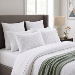4 Pack Quilted Pillow Protectors 50X75 Cm Soft Microfiber Zipped Hypoallergenic Washable Pillow Covers For Comfort & Hygiene White - thumbnail 6