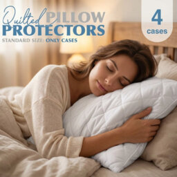 4 Pack Quilted Pillow Protectors 50X75 Cm Soft Microfiber Zipped Hypoallergenic Washable Pillow Covers For Comfort & Hygiene White - thumbnail 7