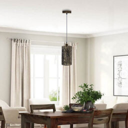 Brushed Copper Pendant Light Shade Metal Drum Shaped Lampshade Industrial Easy Fit Ceiling Indoor Wire Cage Lampshade - thumbnail 4
