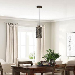 Brushed Copper Pendant Light Shade Metal Drum Shaped Lampshade Industrial Easy Fit Ceiling Indoor Wire Cage Lampshade - thumbnail 6