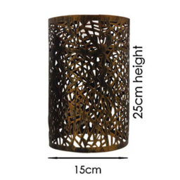 Brushed Copper Pendant Light Shade Metal Drum Shaped Lampshade Industrial Easy Fit Ceiling Indoor Wire Cage Lampshade - thumbnail 3