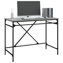 Berkfield Desk Grey Sonoma 100X50X75 Cm Engineered Wood And Iron - thumbnail 4