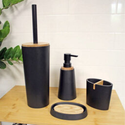 Showerdrape Sonata Black & Bamboo Soap Dish - thumbnail 3