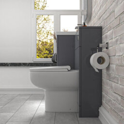Nes Home 1000mm Grey Freestanding Basin Vanity Unit & Back To Wall Toilet - thumbnail 5