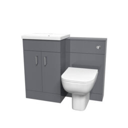 Nes Home 1000mm Grey Freestanding Basin Vanity Unit & Back To Wall Toilet - thumbnail 6